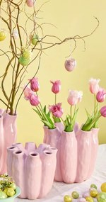 Ružová keramická váza Luna Tube Pink - Ø 24*24 cm