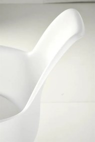 Kancelárska otočná stolička GASLY — plast, ekokoža, oceľ, biela