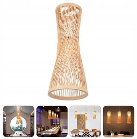 Toolight Natural, závesné stropné svietidlo 1xE27 APP1637-1CP, prírodná hnedá, OSW-05107