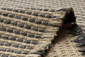 Koberec JUTE 3652 so strapcami čierny / béžový