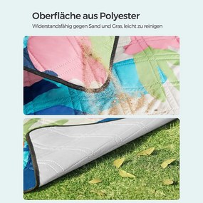 Pikniková deka 200 x 150 cm, vodotesná, vzor farebná papraď