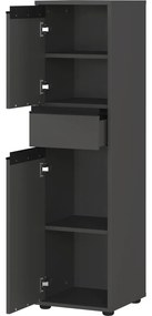 Antracitová vysoká úzka kúpeľňová skrinka 33x121 cm Lemont – Germania