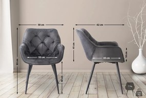 Stolička Tanna - zamat - Tmavo sivá