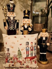 Bielo-červená obliečka na vankúš s Luskáčikmi Nutcrackers - 45*45 cm