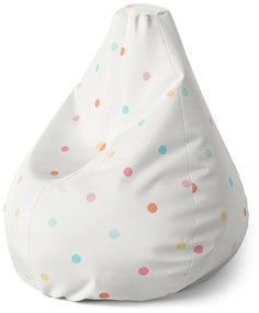 Sablio Sedací vak Pear Farebné bodky na béžovej - 70 x 95 x 15 cm