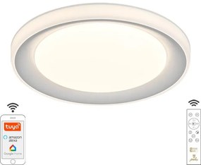 NEDES LC951U Stropné svietidlo OPAL LED 24W, 2700-6500K+ RGB, 2800lm, IP20, biela/sivá+diaľk.ovlá.+Wifi