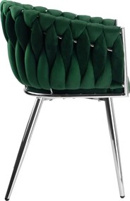 Jedálenská stolička COFTON VELVET tmavozelená