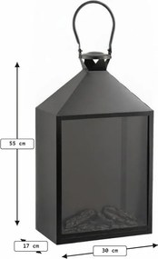 LED dekorácia lucerna COZY WARM 55x30 cm, čierna