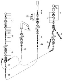 GROHE 19578DC1 - Vaňová štvorotvorová kombinácia ESSENCE nerez