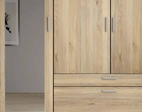 Šatníková skriňa so zrkadlom Vesala, 135 cm, dub mauvella