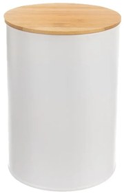 Orion Dóza na potraviny, plechová, biela, s bambusovým viečkom - 0,8l