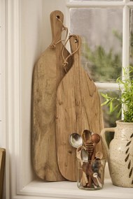 IB Laursen Drevená oválna doska s koženou šnúrkou ACACIA WOOD - viac veľkostí Veľkosť: S