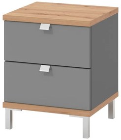 Nočný stolík Barco (dub artisan, sivá)