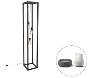 Inteligentná stojaca lampa čierna 3-svetlá vrátane Wifi G95 - Big Cage
