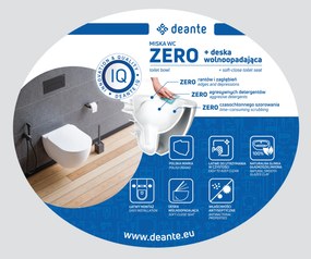 Deante Závesný WC komplet bez príruby Peonia - CDED6ZPW, vrátane SoftClose sedadla