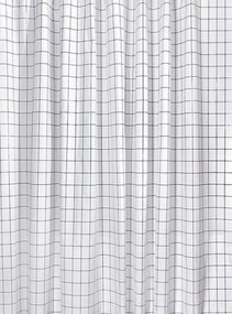 Aqualine Aqualine, Sprchový záves 180x180cm, vinyl, čierna / biela štvorcový vzor, ZV022