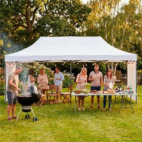 SPRINGOS Nožnicový záhradný stan 3×6 m – biely, obchodný pavilón na podujatia GP0006