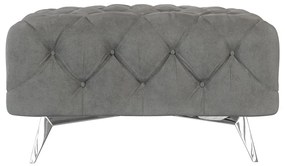 Sivá zamatová podnožka Chelsea – Ropez