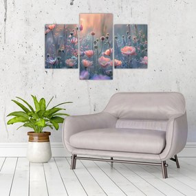 Obraz - Kvety v pastelových farbách (90x60 cm)