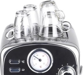 Espresso GourmetMaxx Barista Retro / černé / 1100 W / 15 bar