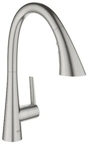 Drezová batéria GROHE Zedra s vyťahovacou spŕškou, 3 prúdy supersteel 32294DC2, 1 ks