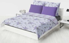 Prehoz na posteľ LAVENDER GARDEN 200x220 cm - fialový/biely