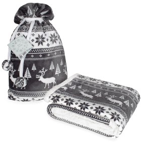 FARO Vianočná deka baránková 127x152 cm - Tmavo šedá