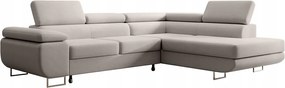 Rohová sedacia súprava Stiletto (p) (biela strieborná)