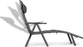 Ležadlo záhradné skladacie s reguláciou operadla, farba oceľová