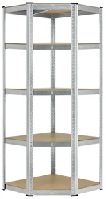 InternetovaZahrada Rohový regál Basic 180x70x40 cm - strieborný