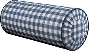 Valcový vankúš so záhybmi farba produktu tmavomodrá látka vzorované