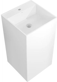 Mexen Belen, voľnestojace umývadlo z konglomerátu 45x45x82 cm, biela matná, 26604500