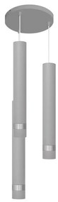 Helam LED Luster na lanku TUBA 3xGU10/6,5W/230V šedá/lesklý chróm HE1302