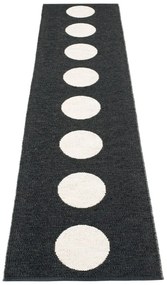 Čierno-biely vnútorný a vonkajší behúň 70x300 cm Vera Black – Pappelina