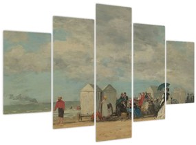 Obraz - Eugène Boudin, Beach Scene , reprodukcia (150x105 cm)