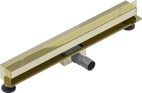 Mexen Flat Wall, sprchový žľab na stenu 2v1, 50 cm, zlatá lesklá, 1530050