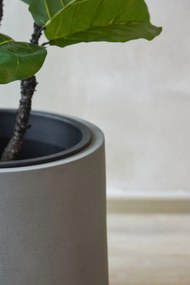 Kvetináč VEKRA, sklolaminát, výška 40 cm, betón-dizajn, šedý