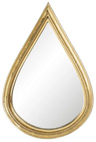 Nástenné zrkadlo so zlatým rámom v tvare kvapky - 12 * 1 * 18 cm