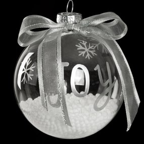 SKLENENÁ VIANOČNÁ BANKA NA STROMČEK SADA 4 KS (FI) 10 CM VZOROVANÁ