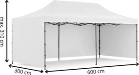 SPRINGOS Nožnicový záhradný stan 3×6 m – biely, obchodný pavilón na podujatia GP0006