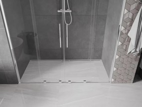 Mexen Velar Duo, posuvné dvere do otvoru 200x200 cm, 8mm číre sklo, chrómový profil, 871-200-000-02-01