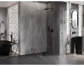 Mexen Lunar T výklopný sprchový kút pravý 110 x 110 cm, číre sklo, grafitová, 834T-110-110-95-00-P