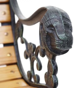 Záhradná lavica F98 2-miestna - liatina / drevo, 125 cm - Svetlo hnedá