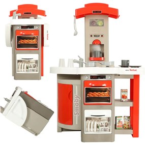 KIK Smoby Minitefal OpenCook elektronická skladacia detská kuchynka 312202, červená, so zvukom