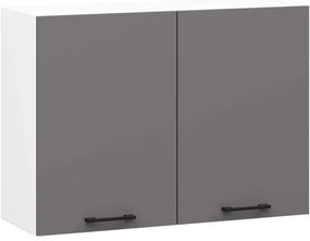 Horná kuchynská skrinka OLIWIA W80 H580 biela / grafitová / sivá