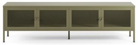 Zelený kovový TV stolík 160x50x35 cm Fayna – Marckeric