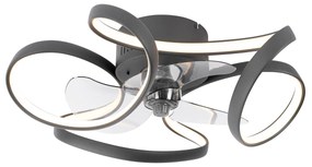 Stropný ventilátor čierny 55 cm vrátane LED stmievateľný s diaľkovým ovládaním - Mandy