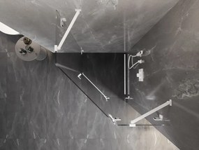 Mexen Lunar, výklopný päťuholníkový sprchový kút pravý 100 x 100 cm, 8mm číre sklo, biely profil, 831-100P-100L-20-00-P