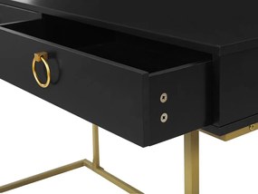 Konzolový stolík s 2 zásuvkami čierna/zlatá WESTPORT Beliani