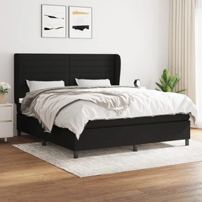 Posteľný rám boxspring s matracom čierny 160x200 cm látka 3128055